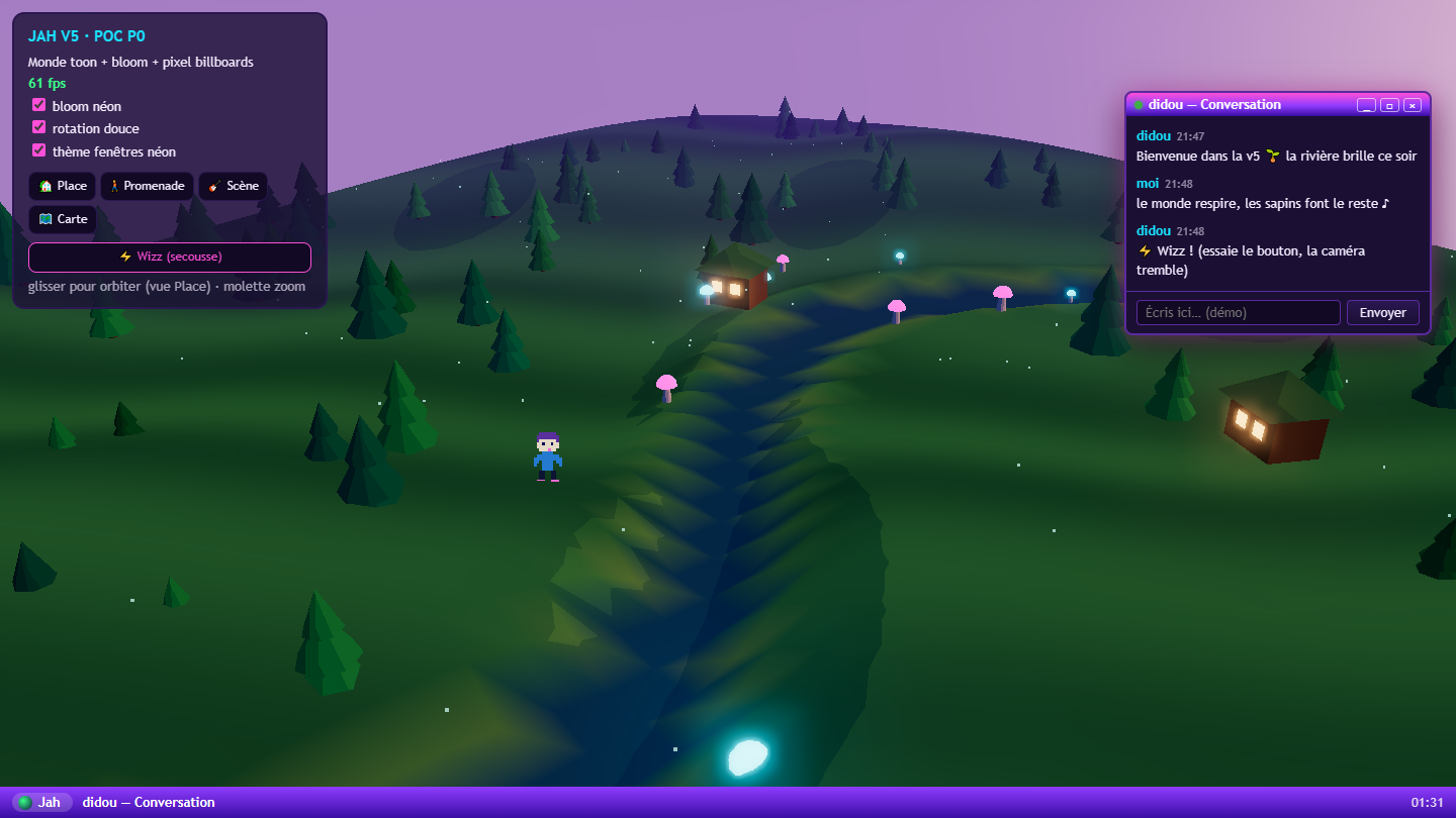 POC — fenêtre MSN devant WebGL